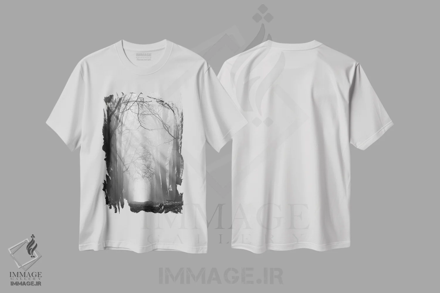 تیشرت سفید طرح دار – تیشرت سیاه سفید ,مسیر پرتو خورشید اثر مارتین پودت فروشگاه ایماژ