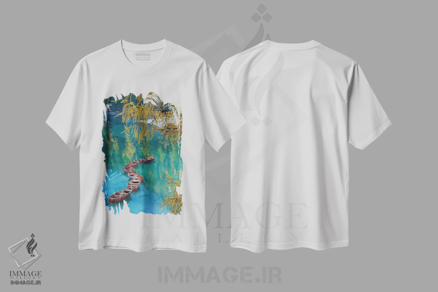 تیشرت سفید طرح دار – تیشرت طبیعت ,منحنی S اثر مارتین پودت immage.ir