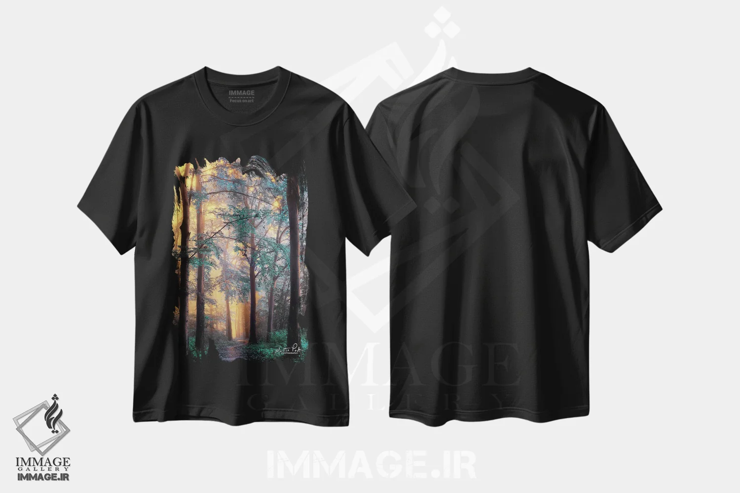 تیشرت مشکی طرح دار – تیشرت هنری ,سرزمین عجایب اثر مارتین پودت فروشگاه ایماژ