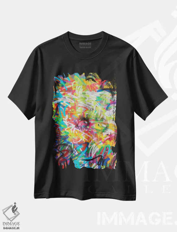 تیشرت مشکی طرح دار – تیشرت انتزاعی ,جزئیات دیوار اثر مورگان پاسلیه immage.ir