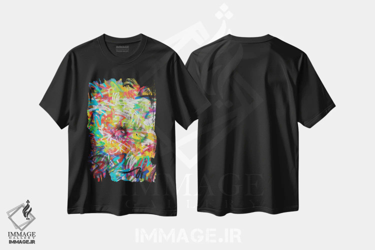 تیشرت مشکی طرح دار – تیشرت انتزاعی ,جزئیات دیوار اثر مورگان پاسلیه immage.ir