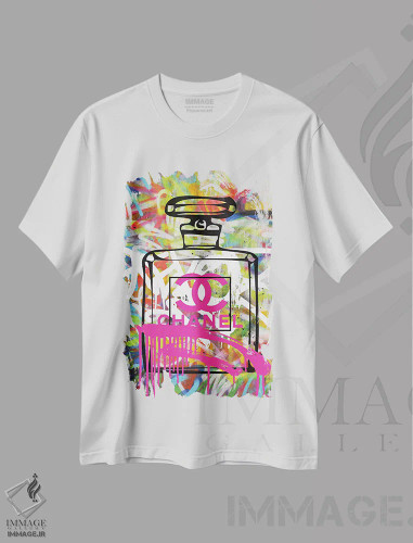 تیشرت سفید طرح دار – تیشرت مد ,شنل اثر مورگان پاسلیه فروشگاه ایماژ