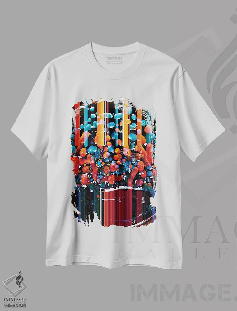 تیشرت سفید طرح دار – تیشرت انتزاعی ,روزی روزگاری - اثر مورگان پاسلیه immage.ir