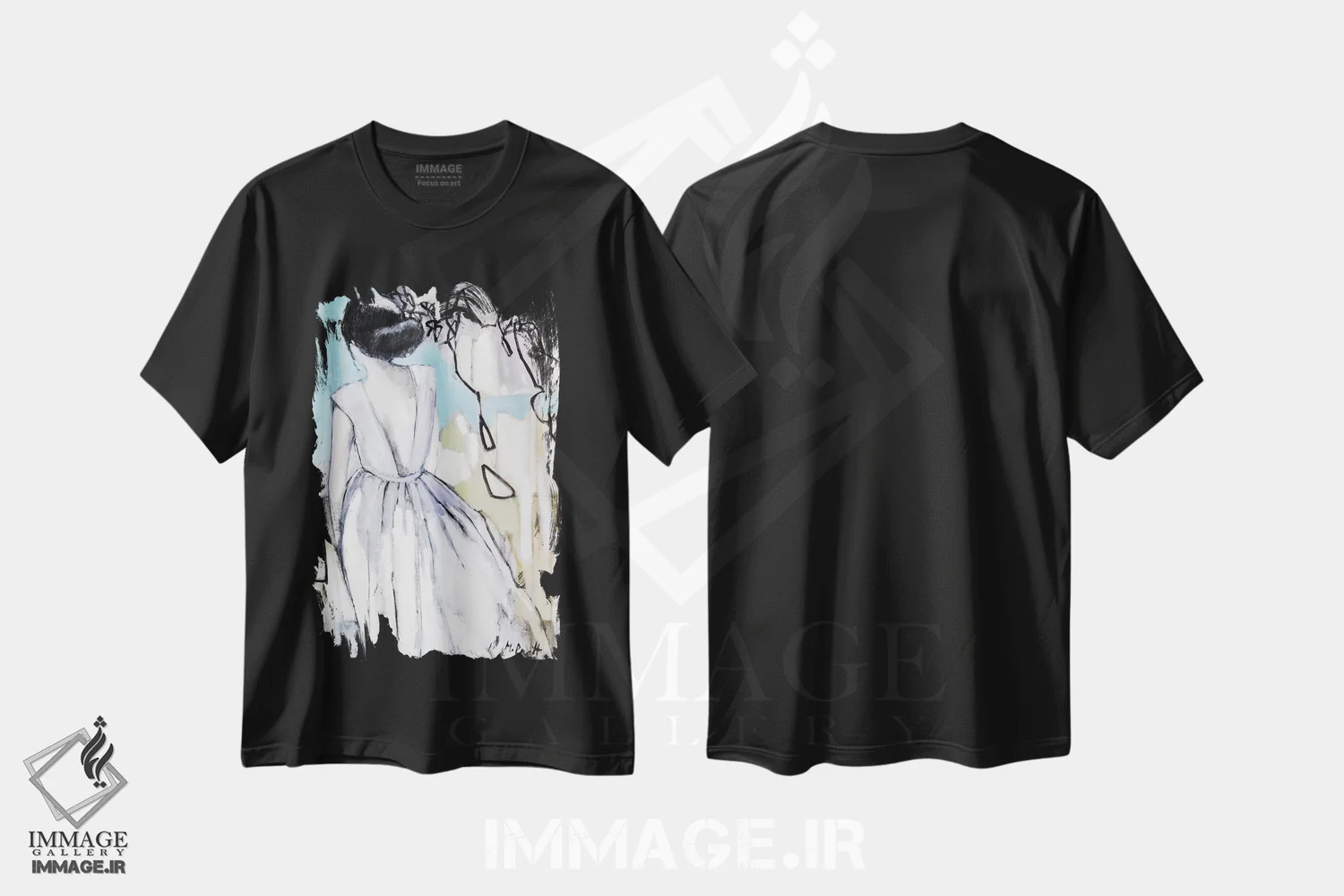 تیشرت مشکی طرح دار – تیشرت هنری ,واکنش الگودار اثر مری پرت فروشگاه ایماژ