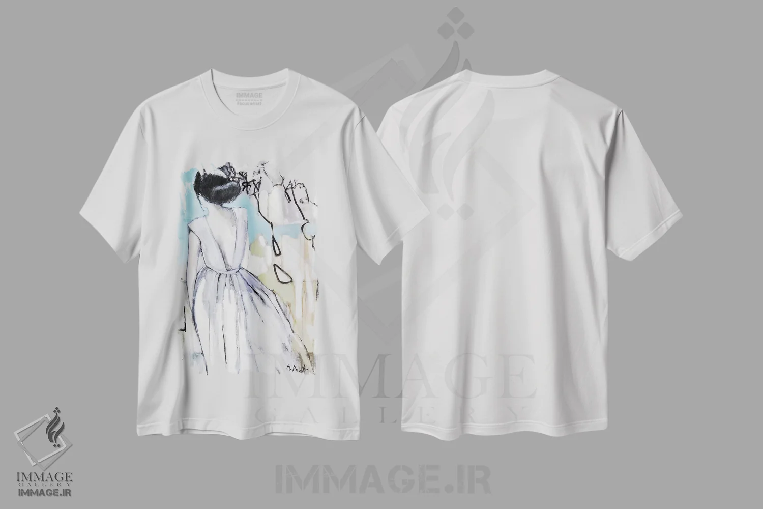 تیشرت سفید طرح دار – تیشرت هنری ,واکنش الگودار اثر مری پرت immage.ir