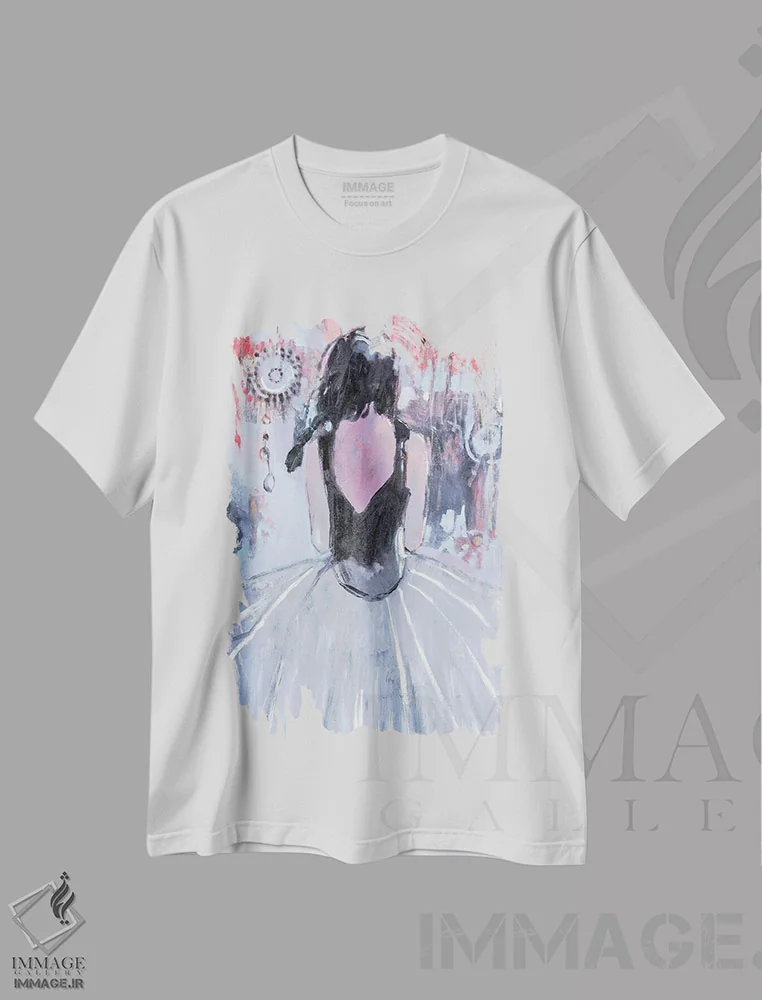 تیشرت سفید طرح دار – تیشرت مینیمال ,روح آزاد اثر مری پرت immage.ir