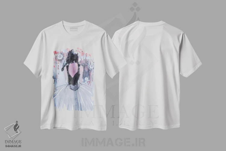 تیشرت سفید طرح دار – تیشرت مینیمال ,روح آزاد اثر مری پرت immage.ir