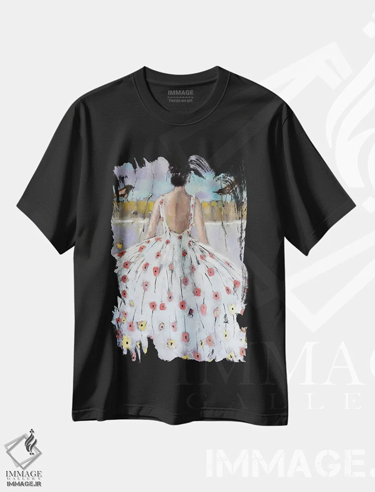 تیشرت مشکی طرح دار – تیشرت طبیعت ,به سوی اثر مری پرت فروشگاه ایماژ