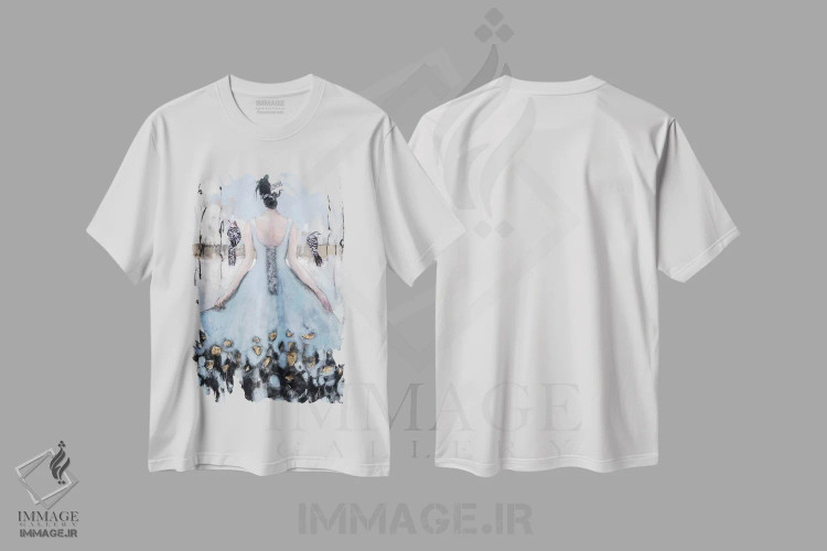 تیشرت سفید طرح دار – تیشرت هنری ,در میان یک جفت اثر مری پرت فروشگاه ایماژ