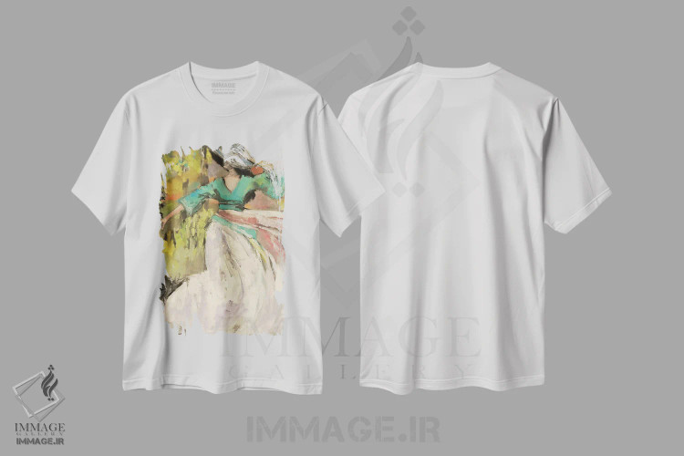 تیشرت سفید طرح دار – تیشرت هنری زنانه ,باد وزیده اثر مری پرت فروشگاه ایماژ