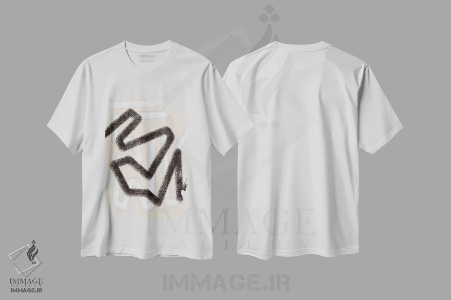 تیشرت سفید طرح دار – تیشرت انتزاعی ,آبستره مدرن سه اثر متیو پیوتروویچ immage.ir