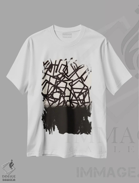 تیشرت سفید طرح دار – تیشرت گرافیکی ,آبستره مدرن چهار اثر متیو پیوتروویچ فروشگاه ایماژ