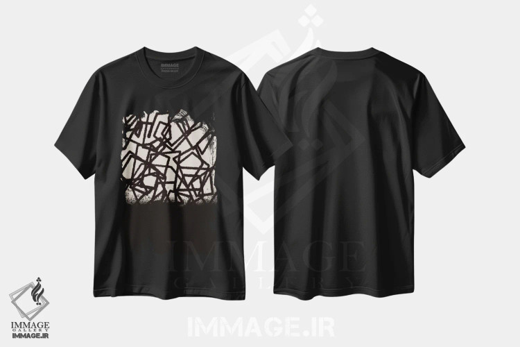تیشرت مشکی طرح دار – تیشرت گرافیکی ,آبستره مدرن چهار اثر متیو پیوتروویچ immage.ir