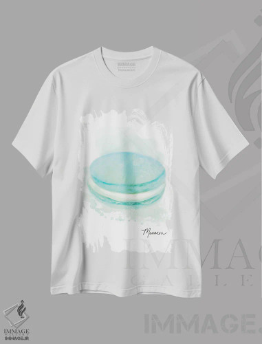 تیشرت سفید طرح دار – تیشرت فانتزی ,ماکارون سبزآبی دسر اثر متیو پیوتروویچ فروشگاه ایماژ