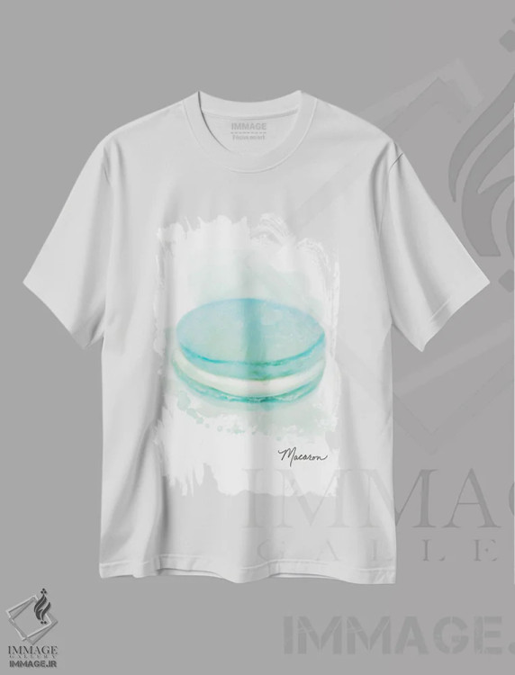 تیشرت سفید طرح دار – تیشرت فانتزی ,ماکارون سبزآبی دسر اثر متیو پیوتروویچ فروشگاه ایماژ