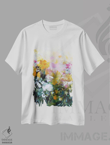 تیشرت سفید طرح دار – تیشرت هنری ,همیشه گل ها اثر ماریان کووینزین فروشگاه ایماژ