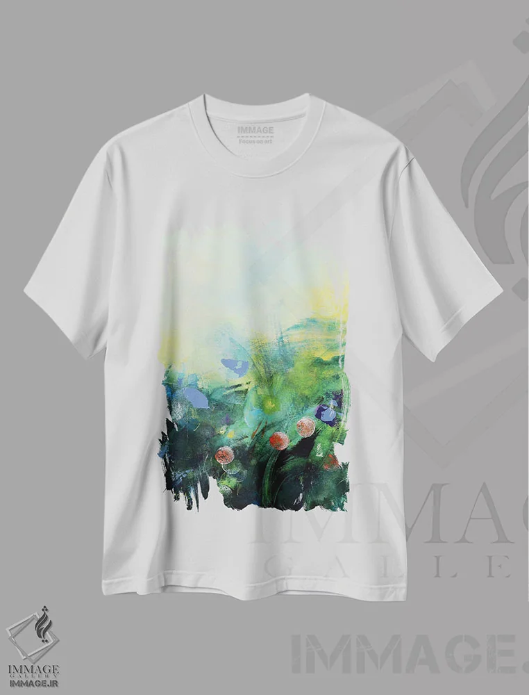 تیشرت سفید طرح دار – تیشرت طبیعت ,در انتظار بهار اثر ماریان کووینزین فروشگاه ایماژ