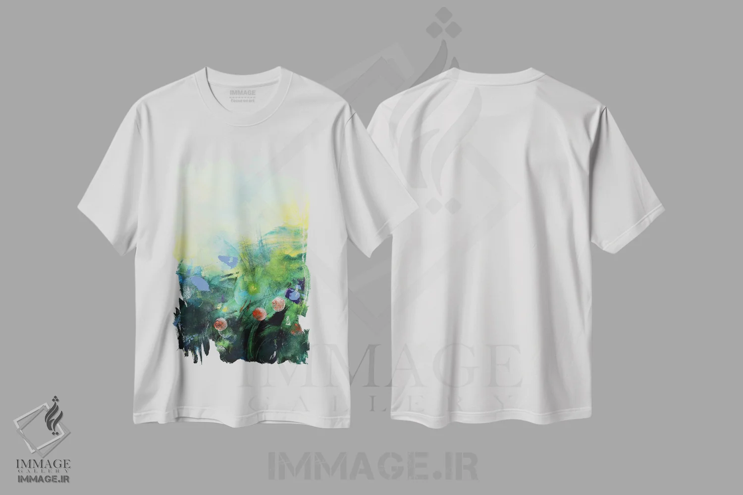تیشرت سفید طرح دار – تیشرت طبیعت ,در انتظار بهار اثر ماریان کووینزین فروشگاه ایماژ