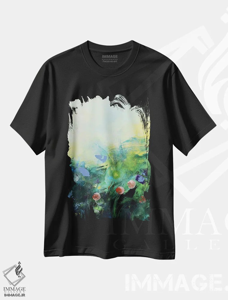 تیشرت مشکی طرح دار – تیشرت طبیعت ,در انتظار بهار اثر ماریان کووینزین immage.ir