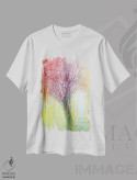 تیشرت سفید طرح دار – تیشرت بهاری ,درخت در نور بهاری اثر مارک تاد immage.ir