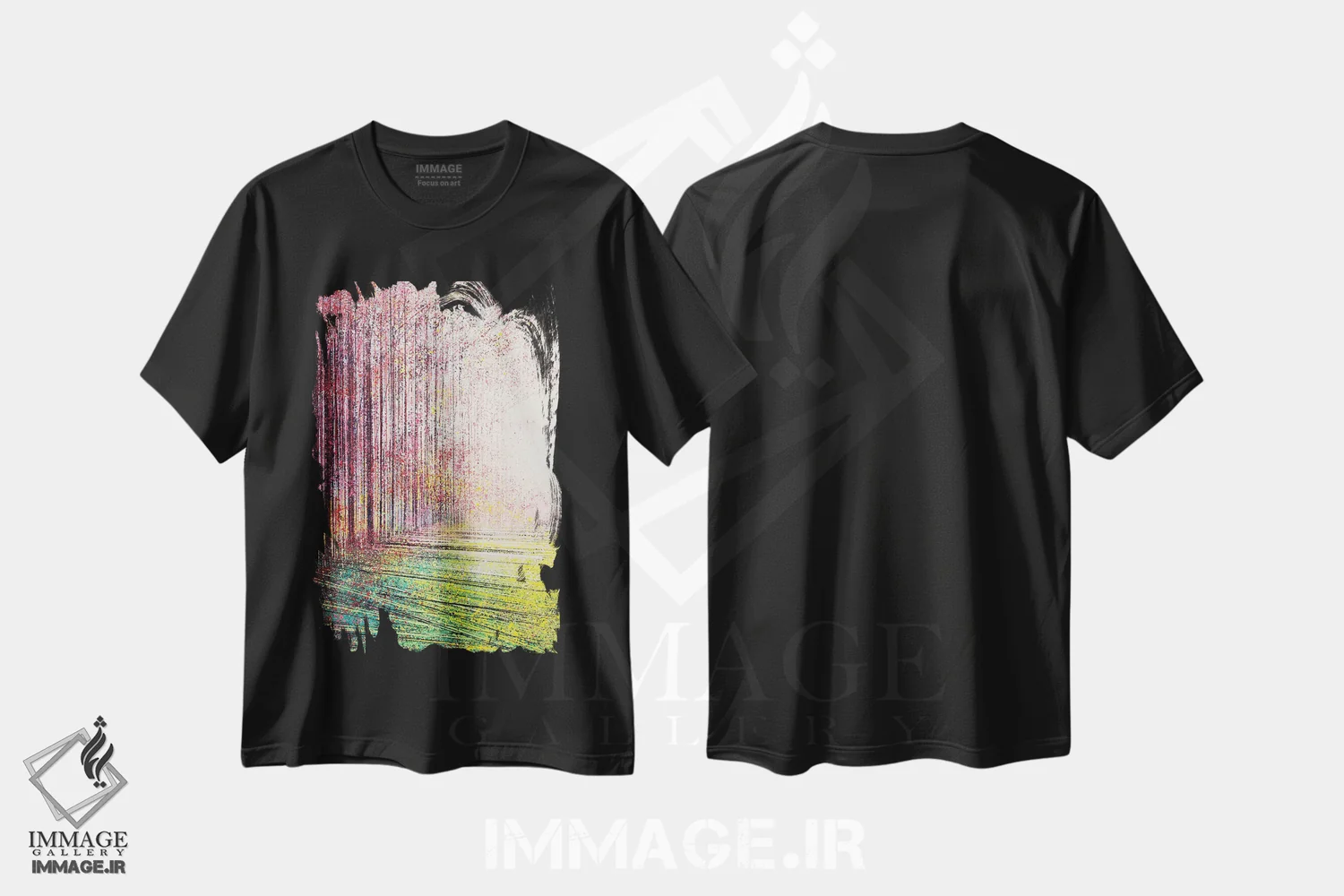 تیشرت مشکی طرح دار – تیشرت تابستانی ,شکوفهٔ درخت در نور درخشان اثر مارک تاد immage.ir