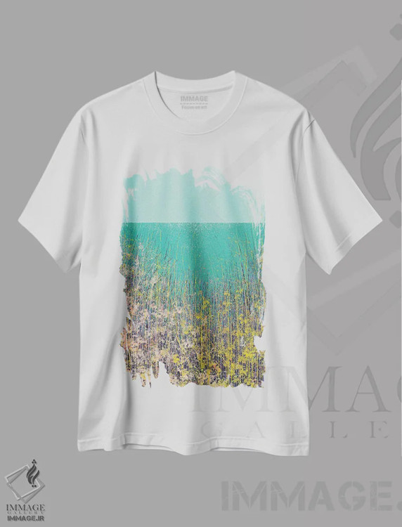 تیشرت سفید طرح دار – تیشرت هنری گلدار ,چمنزار گل های وحشی اثر مارک تاد immage.ir