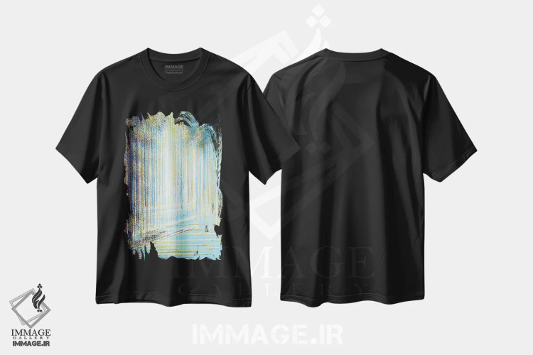 تیشرت مشکی طرح دار – تیشرت طبیعت ,نور درخشان جنگل اثر مارک تاد فروشگاه ایماژ