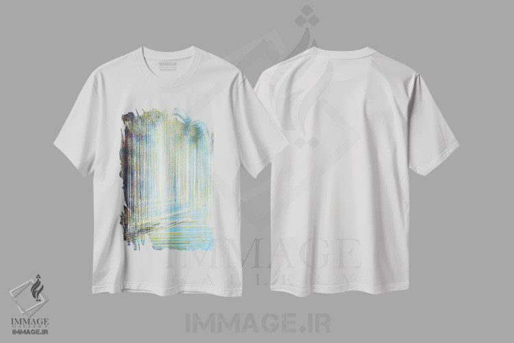 تیشرت سفید طرح دار – تیشرت طبیعت ,نور درخشان جنگل اثر مارک تاد immage.ir
