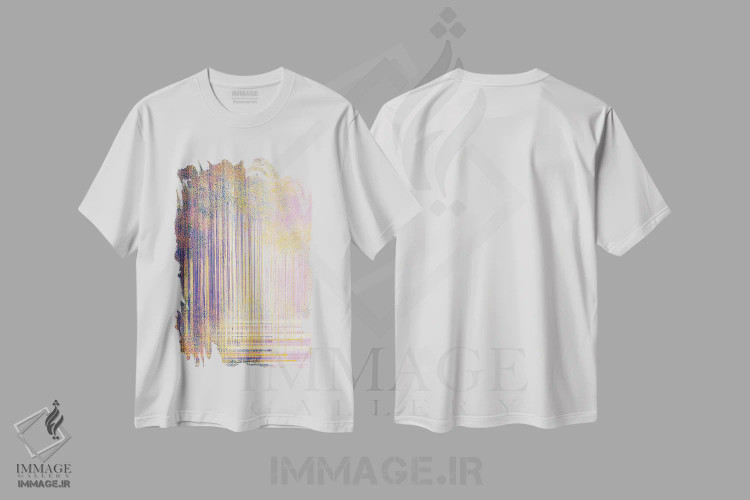 تیشرت سفید طرح دار – تیشرت طبیعت ,نور ملایم جنگل اثر مارک تاد immage.ir