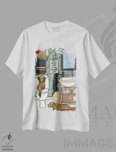 تیشرت سفید طرح دار – تیشرت طنز حیوانات ,تنها راه اثر جیمی موراث فروشگاه ایماژ