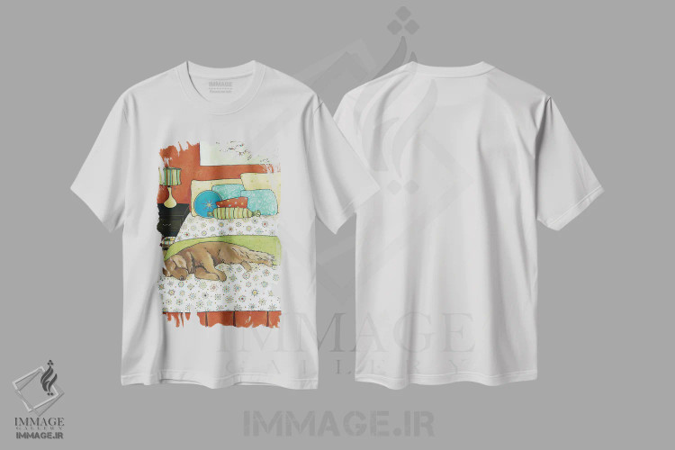تیشرت سفید طرح دار – تیشرت حیوانات ,چرت طلایی اثر جیمی موراث immage.ir