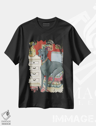 تیشرت مشکی طرح دار – تیشرت طنز حیوانات ,بزرگ تر از یک فنجان چای اثر جیمی موراث فروشگاه ایماژ