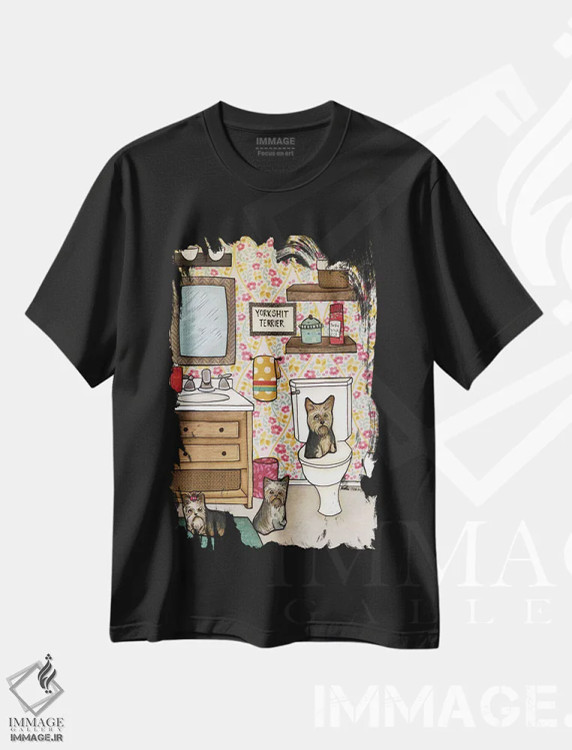 تیشرت مشکی طرح دار – تیشرت طنز حیوانات ,یورکشایر تریر اثر جیمی موراث immage.ir