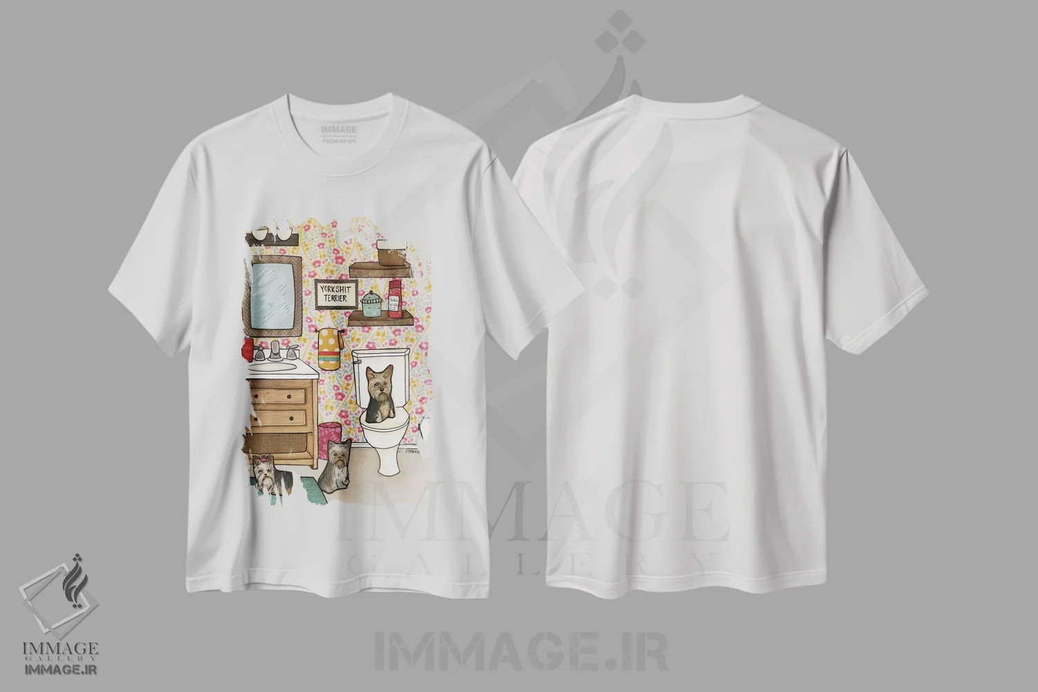 تیشرت سفید طرح دار – تیشرت طنز حیوانات ,یورکشایر تریر اثر جیمی موراث فروشگاه ایماژ