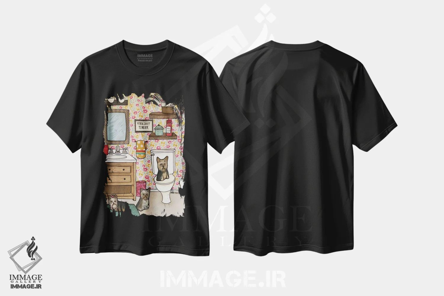 تیشرت مشکی طرح دار – تیشرت طنز حیوانات ,یورکشایر تریر اثر جیمی موراث immage.ir