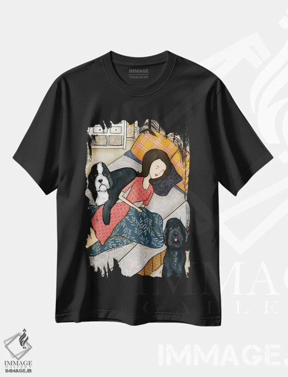 تیشرت مشکی طرح دار – تیشرت سگ ها ,چرت دودل اثر جیمی موراث فروشگاه ایماژ
