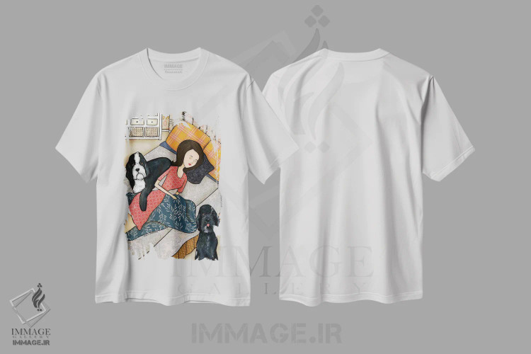 تیشرت سفید طرح دار – تیشرت سگ ها ,چرت دودل اثر جیمی موراث immage.ir