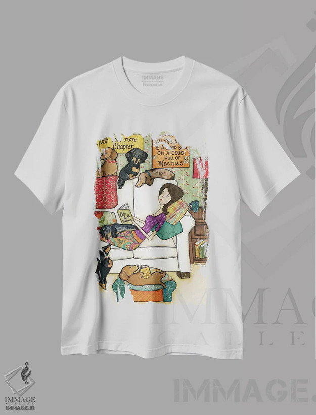 تیشرت سفید طرح دار – تیشرت کتاب ,کتاب ها و وینی ها اثر جیمی موراث فروشگاه ایماژ