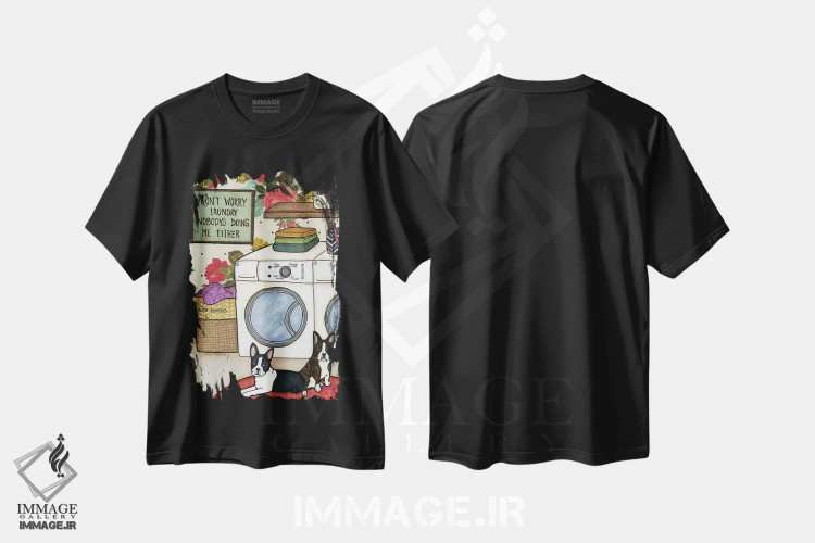 تیشرت مشکی طرح دار – تیشرت سگ ها ,بقچه های بوستون اثر جیمی موراث فروشگاه ایماژ