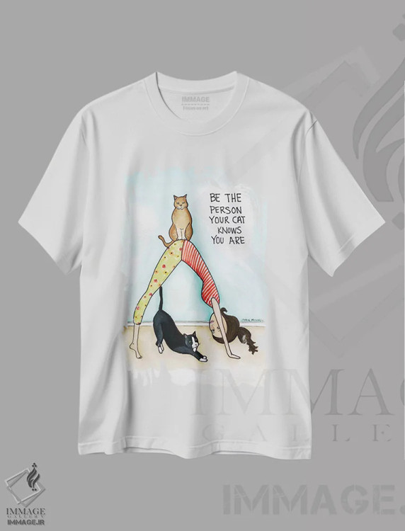 تیشرت سفید طرح دار – تیشرت گربه ها ,گربه ات می داند اثر جیمی موراث فروشگاه ایماژ