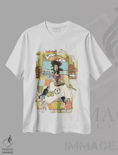 تیشرت سفید طرح دار – تیشرت گربه ,بچه گربه های نجات یافته اثر جیمی موراث فروشگاه ایماژ
