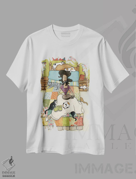 تیشرت سفید طرح دار – تیشرت گربه ,بچه گربه های نجات یافته اثر جیمی موراث فروشگاه ایماژ