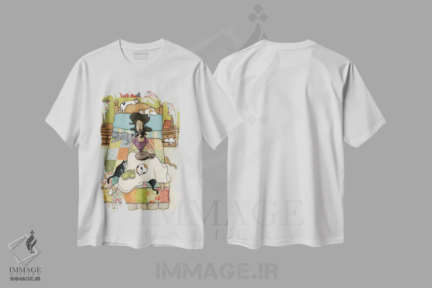 تیشرت سفید طرح دار – تیشرت گربه ,بچه گربه های نجات یافته اثر جیمی موراث فروشگاه ایماژ