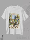 تیشرت سفید طرح دار – تیشرت فانتزی ,میو اثر جیمی موراث immage.ir