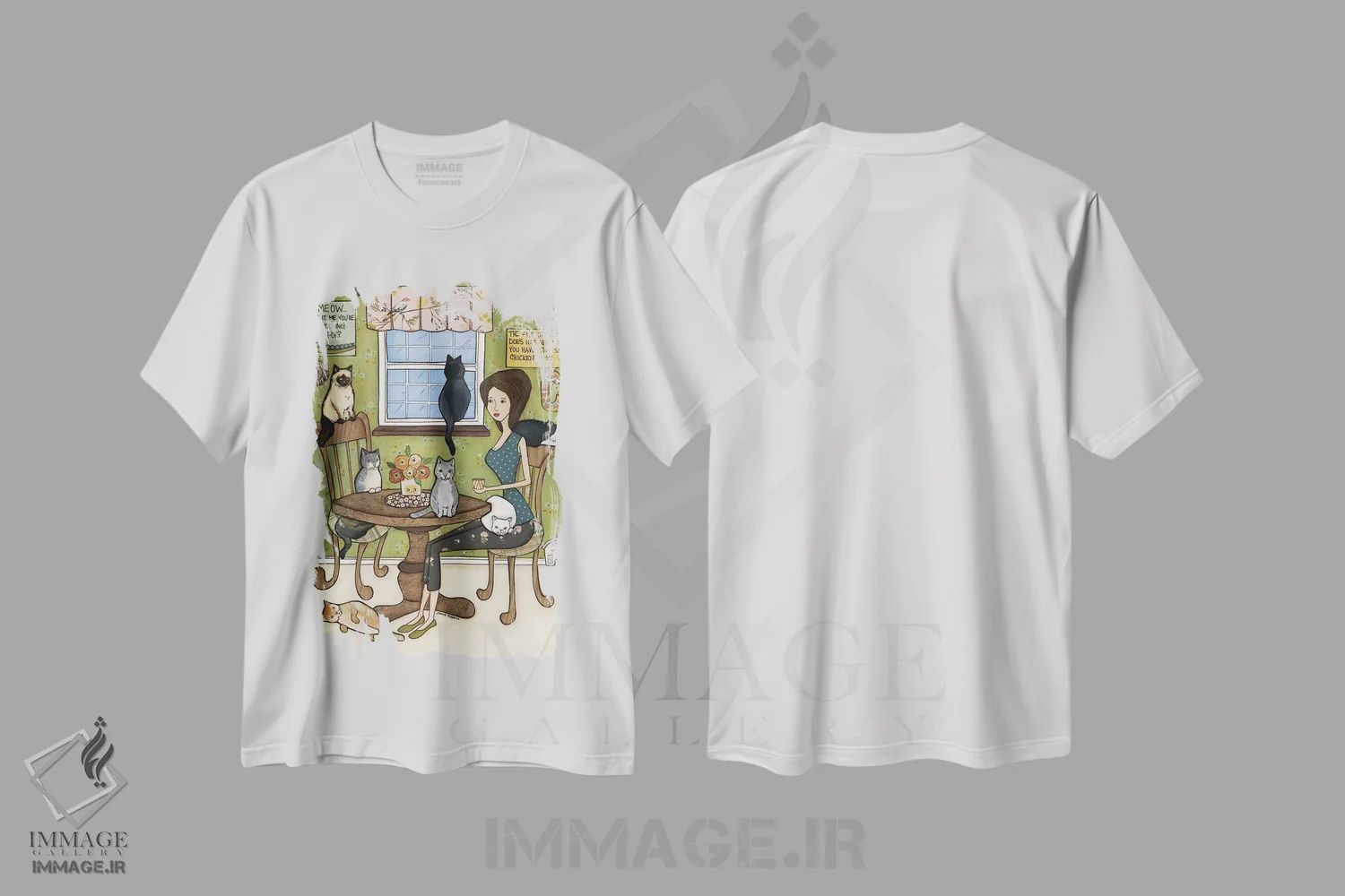 تیشرت سفید طرح دار – تیشرت فانتزی ,میو اثر جیمی موراث immage.ir