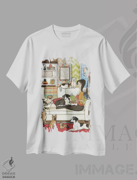 تیشرت سفید طرح دار – تیشرت روز مادر ,مادر سگ های دورگه اثر جیمی موراث فروشگاه ایماژ