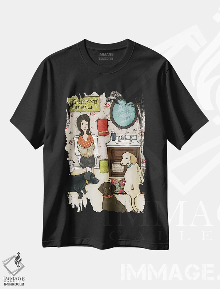 تیشرت مشکی طرح دار – تیشرت سگ ها ,زندگی یک سگ لابرادور اثر جیمی موراث immage.ir