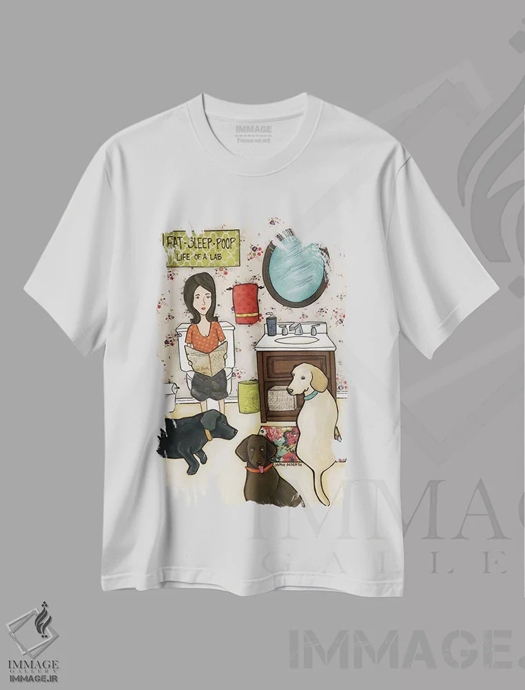 تیشرت سفید طرح دار – تیشرت سگ ها ,زندگی یک سگ لابرادور اثر جیمی موراث فروشگاه ایماژ