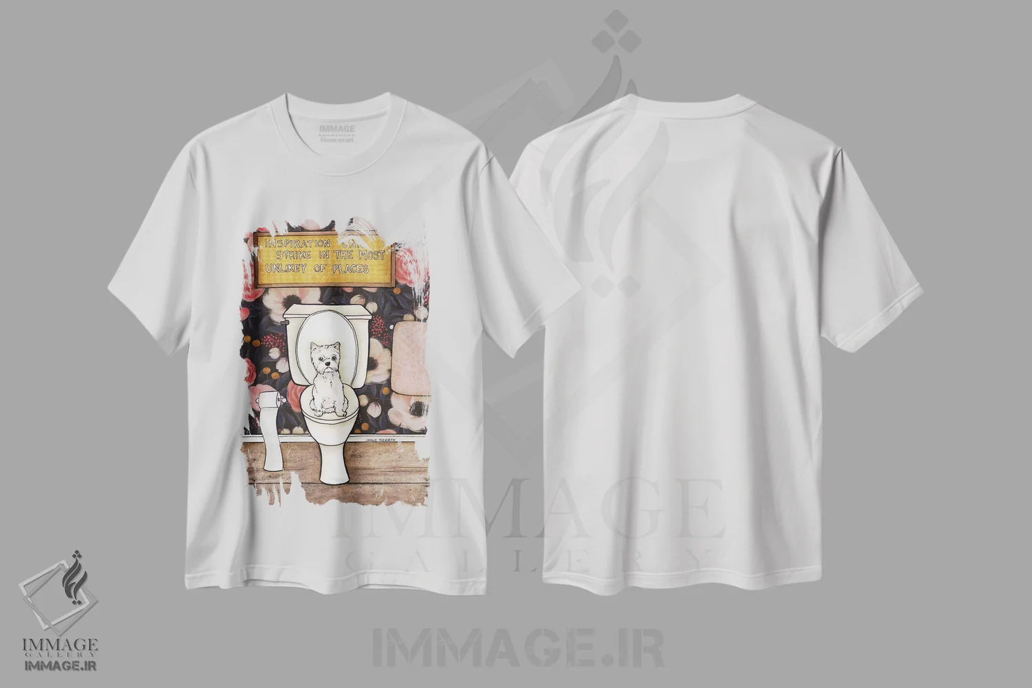 تیشرت سفید طرح دار – تیشرت تایپوگرافی ,الهام ممکن است ناگهانی بیاید اثر جیمی موراث immage.ir