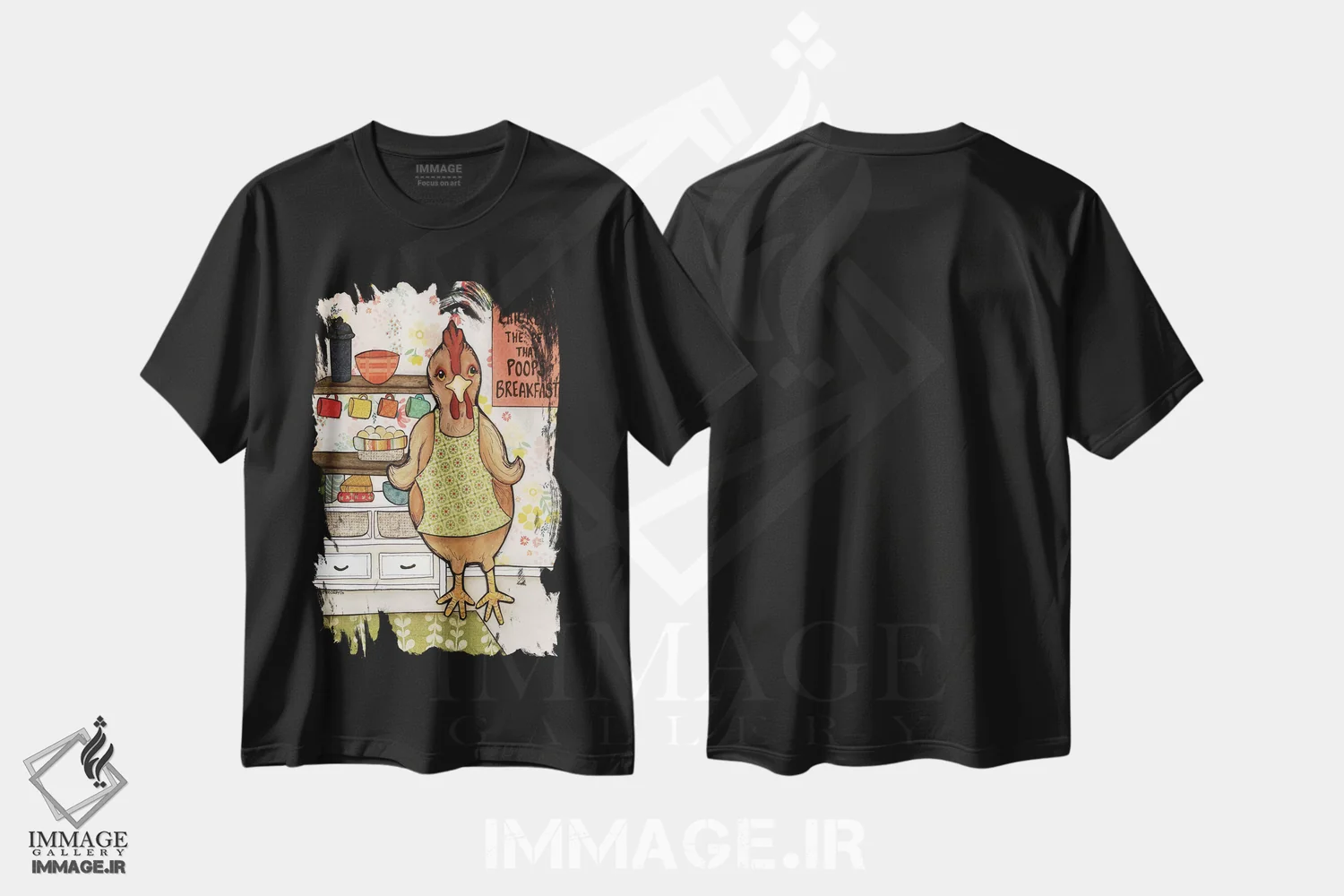تیشرت مشکی طرح دار – تیشرت طنز حیوانات ,فضله مرغ اثر جیمی موراث immage.ir